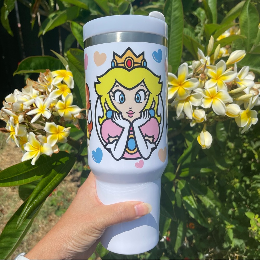 Custom made Nintendo Super Mario Bros Tumbler 40 oz tumbler with hand carry hand